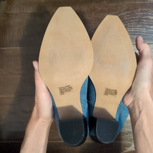 NEW Anthropologie Silent D Ivon Denim Boots Women 6.5 Vintage Chic Cowgirl Retro - Picture 7 of 11